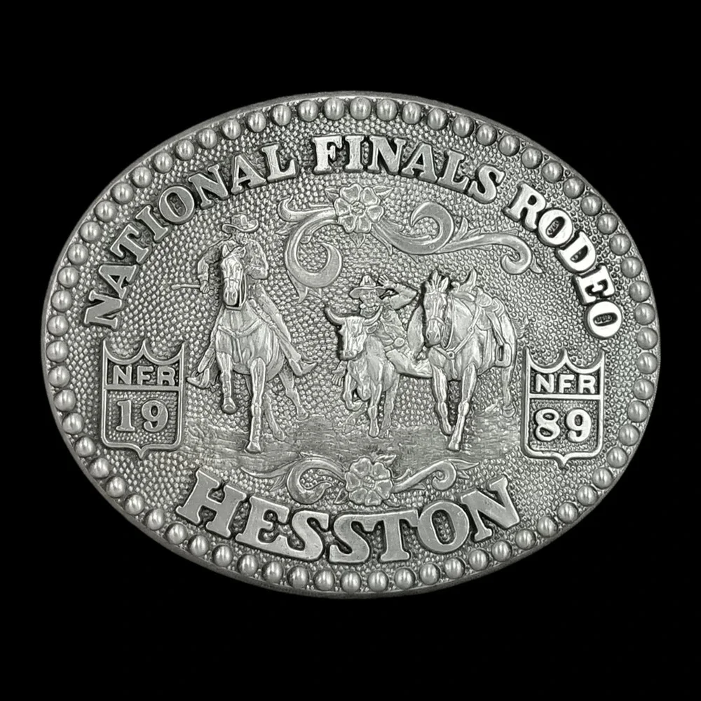 1989 Hesston National‎ Finals Rodeo NFR Belt Buckle Fred Fellows Vintage Western